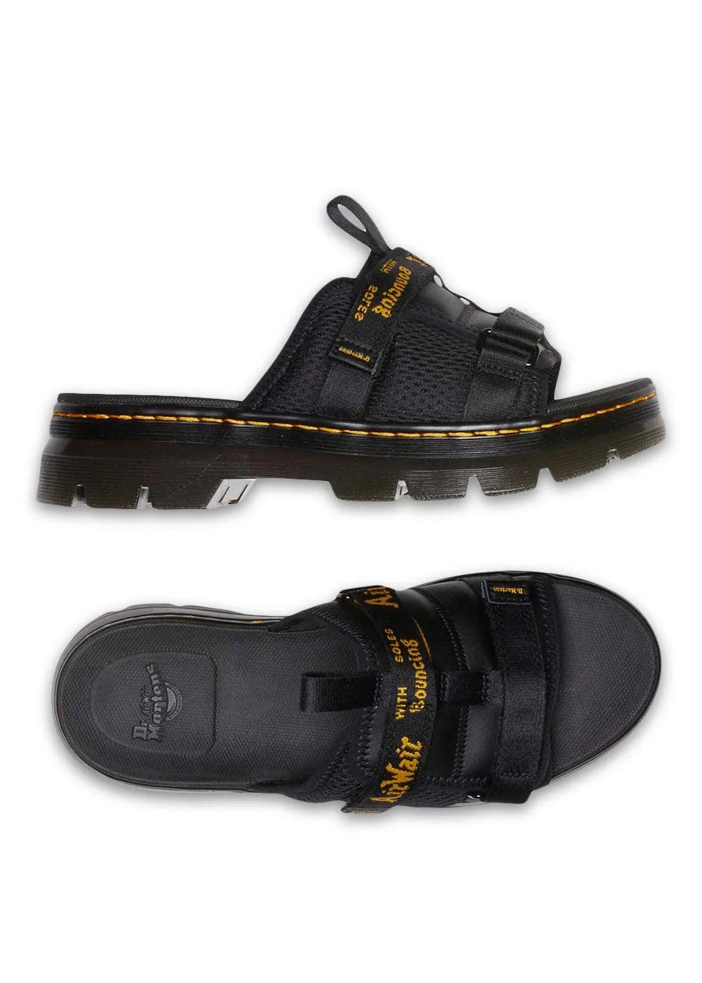 Ayce Black Milled Coated Leather Delta Breathable Mesh - Black