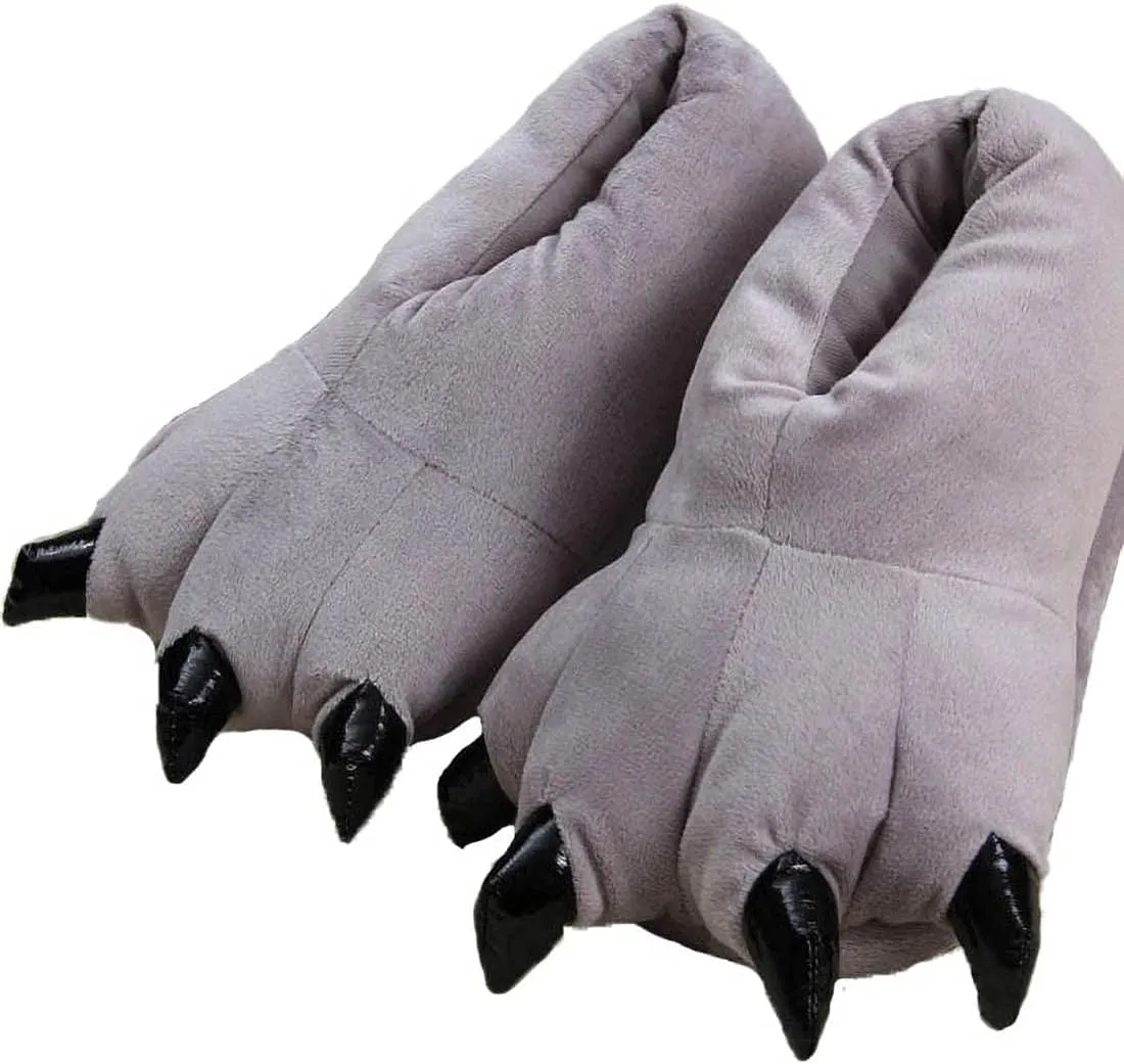 Dinosaur Claw Slippers Winter WarmUnisex Paw Shoes plush Monster Slippers