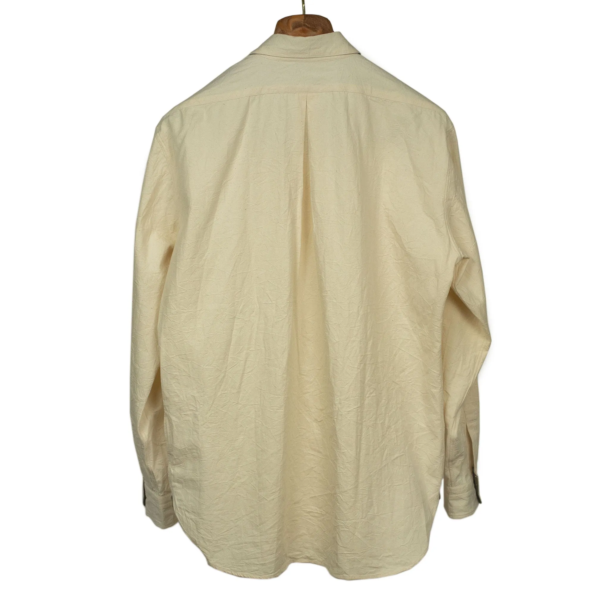 Hike shirt in washed natural cotton oxford