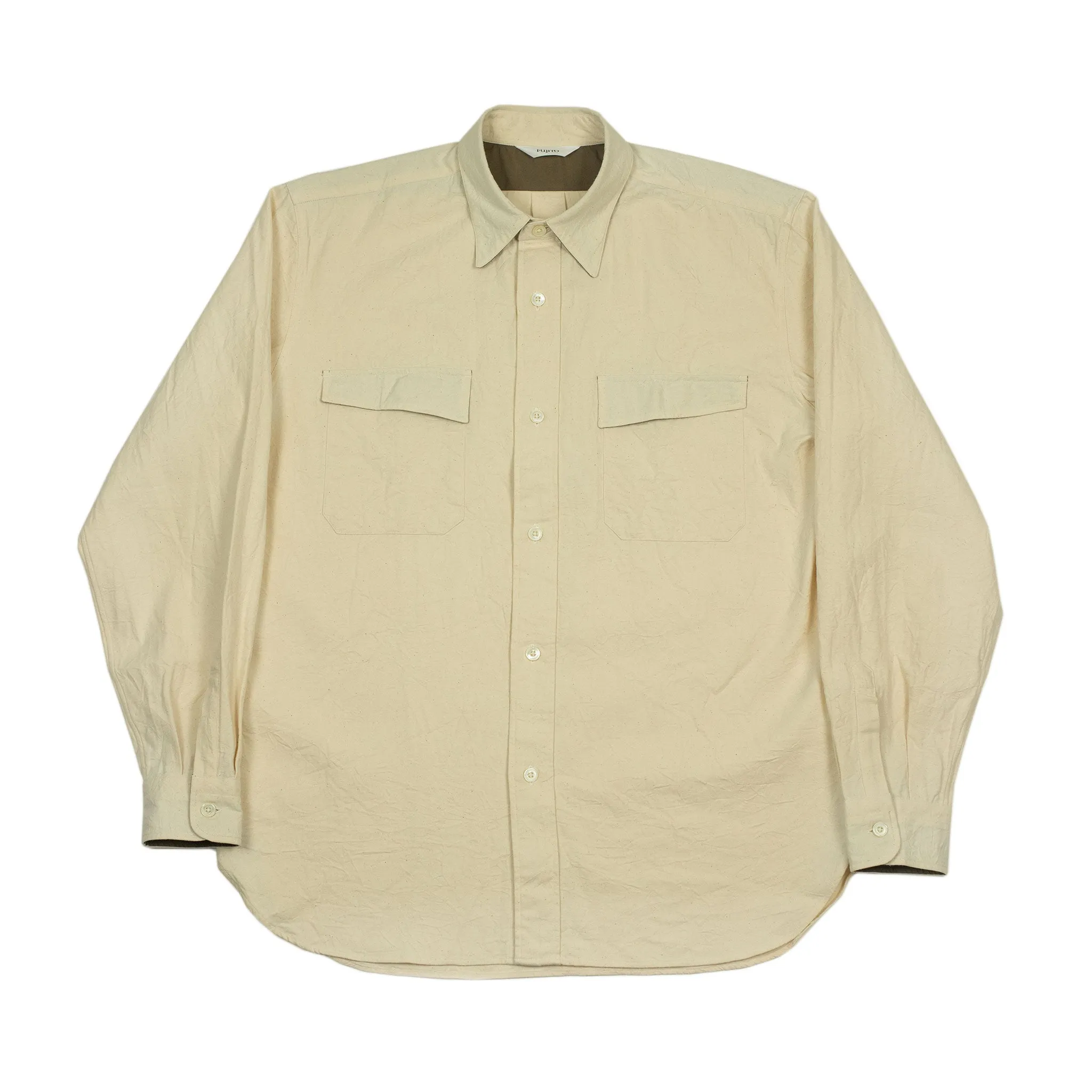 Hike shirt in washed natural cotton oxford