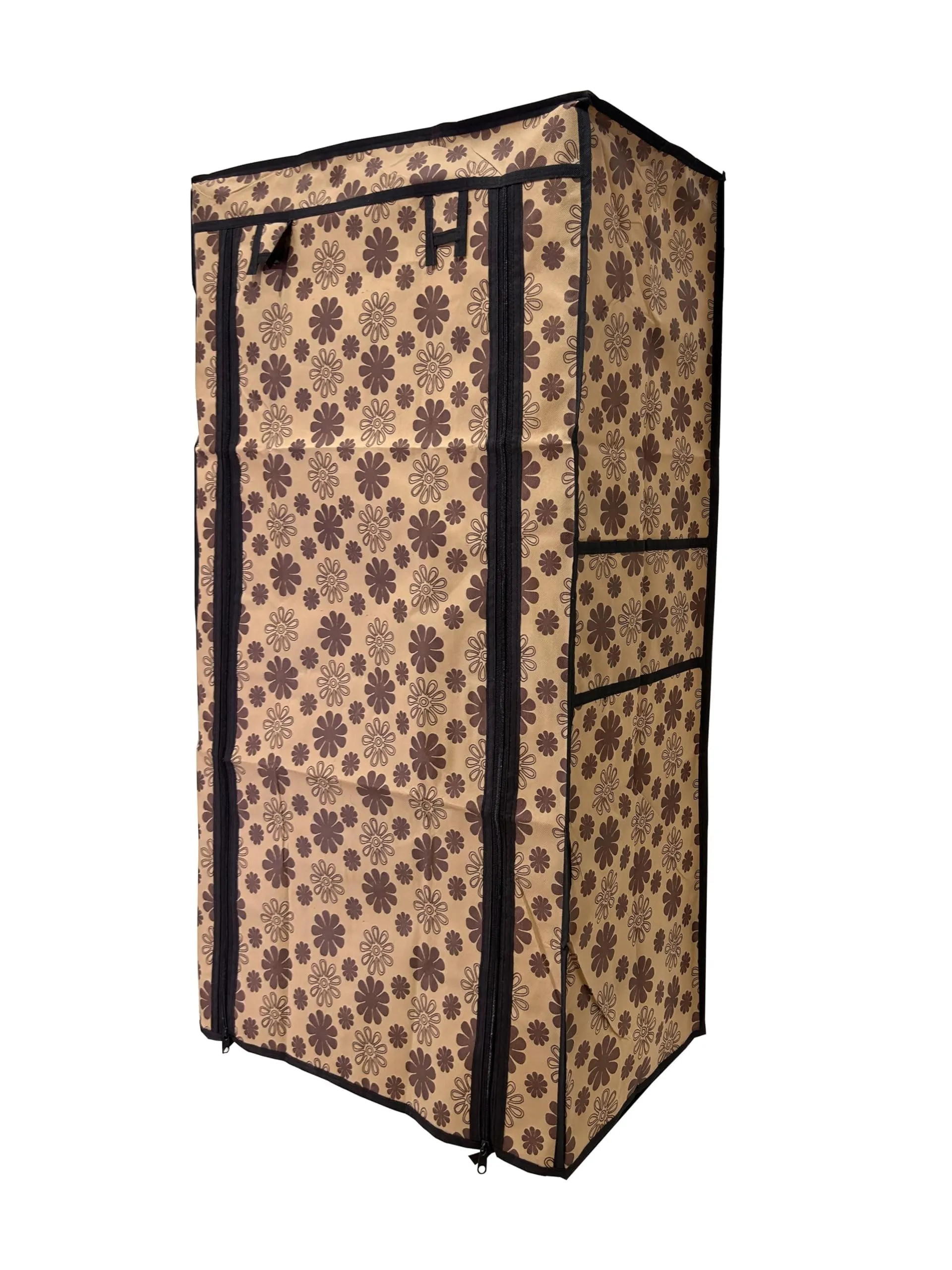 PHILOSHOP Shoe Rack Cover For Home Flower Print Only for 6-Layer Portable Foldable Shoe stand Non Woven Zipper Fabric Cover