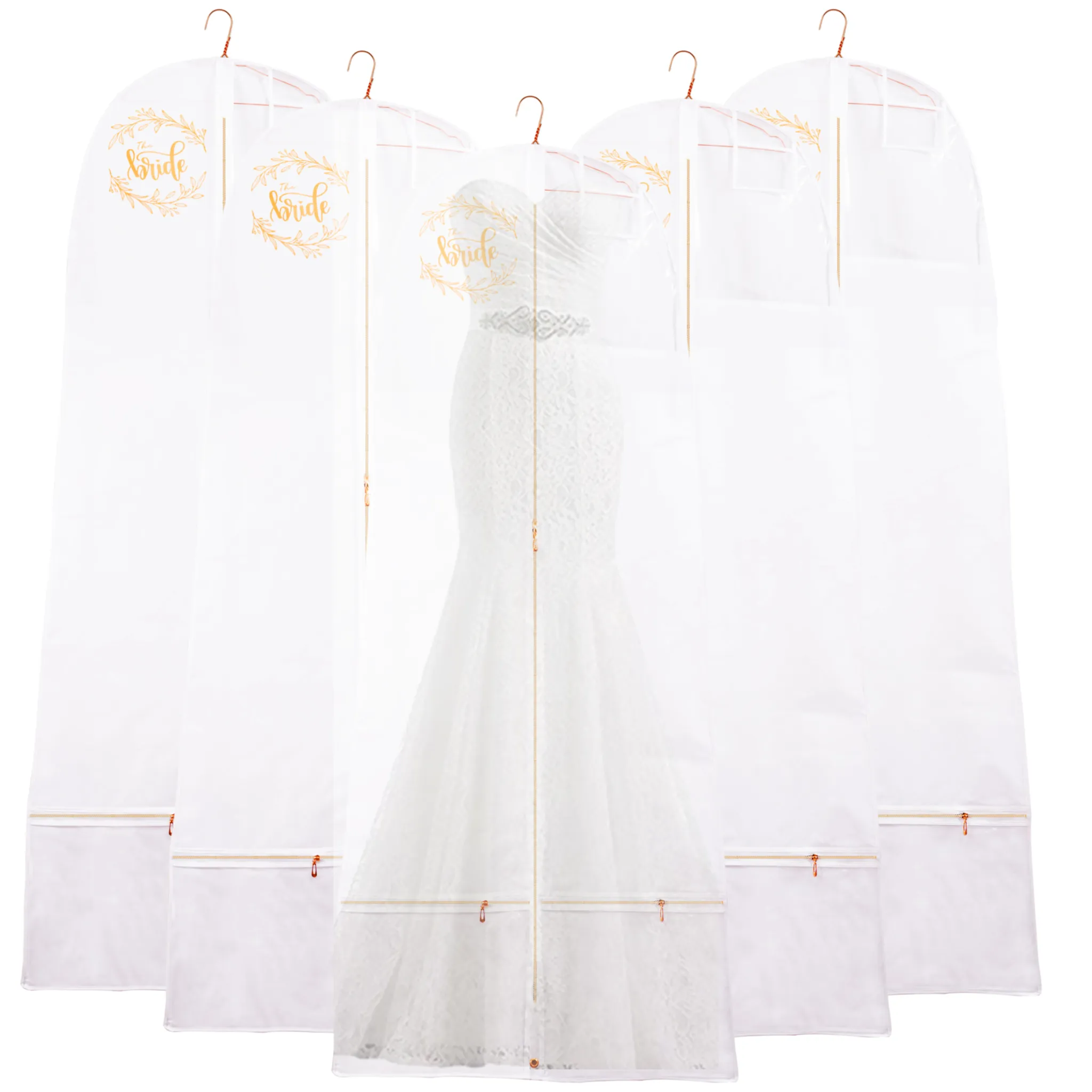 Premium Lehenga Gown Cover 10" Gusset - WHITE