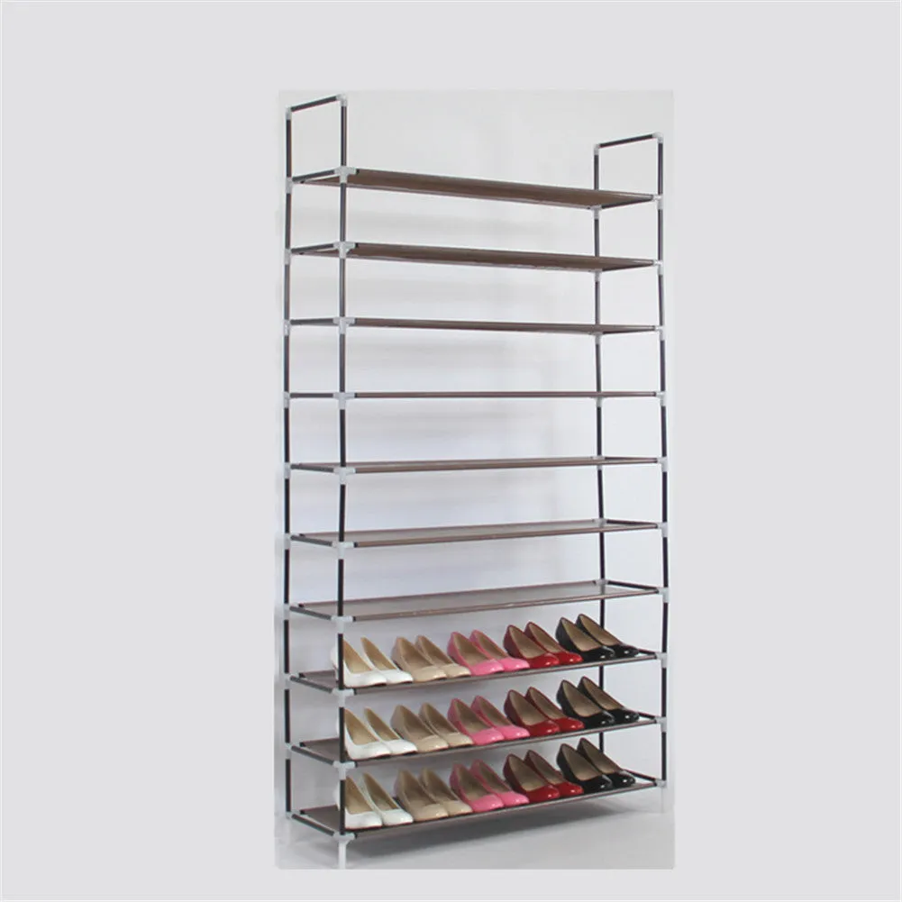 RONSHIN 10 Layers Shoe Rack 100cm Household Portable GREY