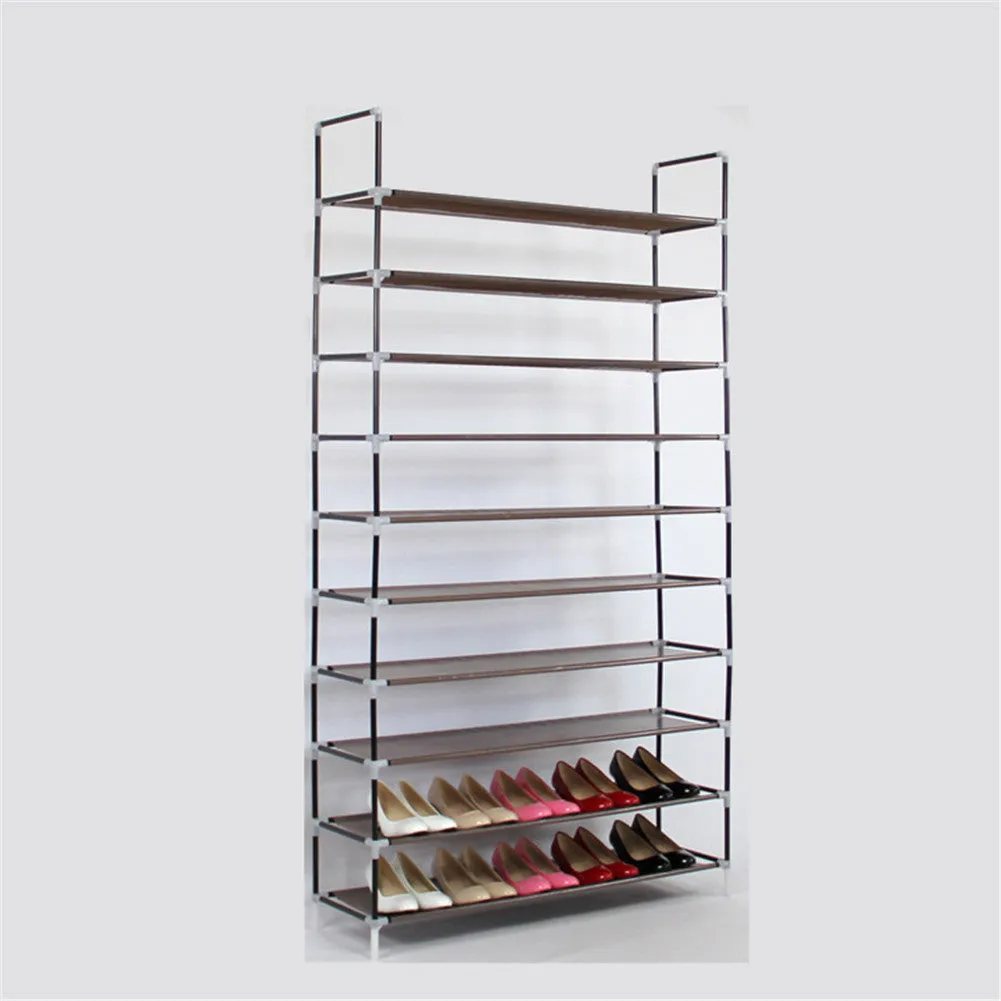 RONSHIN 10 Layers Shoe Rack 100cm Household Portable GREY