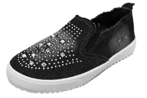 S-3 Women's Rhinestone Denim Slip On Fashion Sneaker
