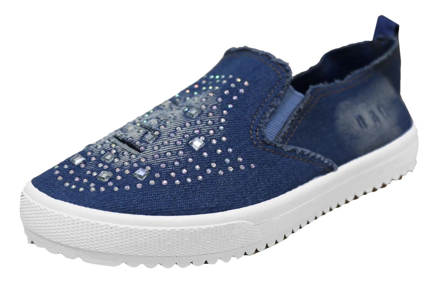 S-3 Women's Rhinestone Denim Slip On Fashion Sneaker
