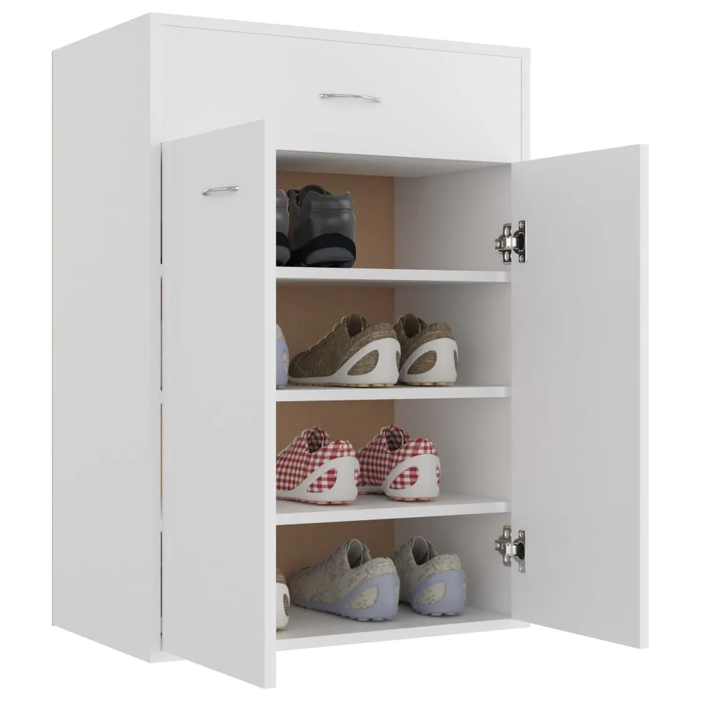 Shoe Cabinet White 60x35x84 cm Engineered Wood