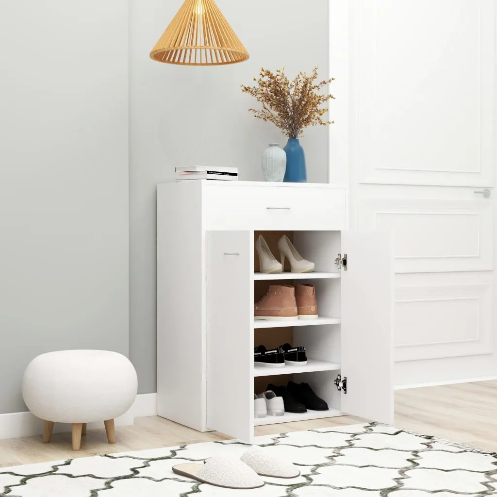 Shoe Cabinet White 60x35x84 cm Engineered Wood