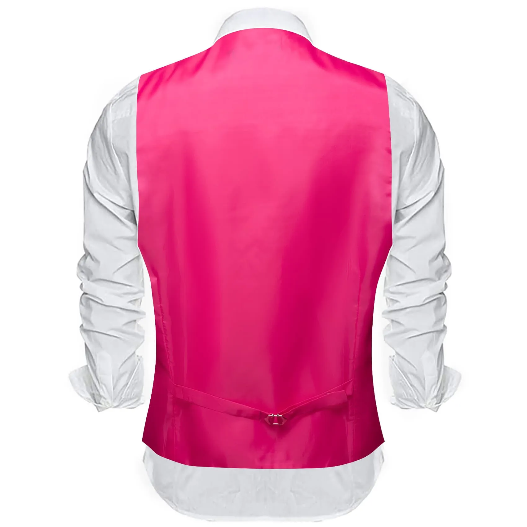 Ties2you Dress Vest Hot Pink Solid Silk Mens Work Vest Top for Business