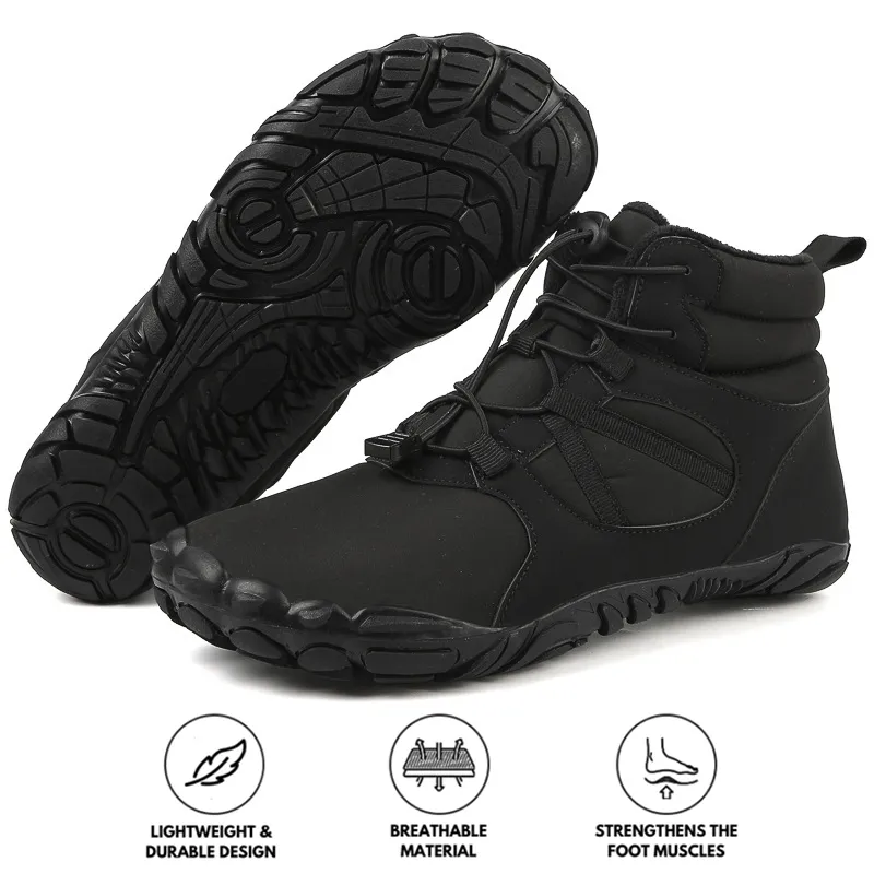 Winter Thick Outdoor Snow Boots Warm Mountaineering Shoes Non-slip & Waterproof Winter Barefoot Shoe (Unisex)